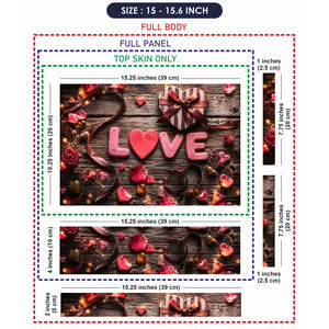 Love Cookies Hearts Wood Romance Laptop Skin - View 8