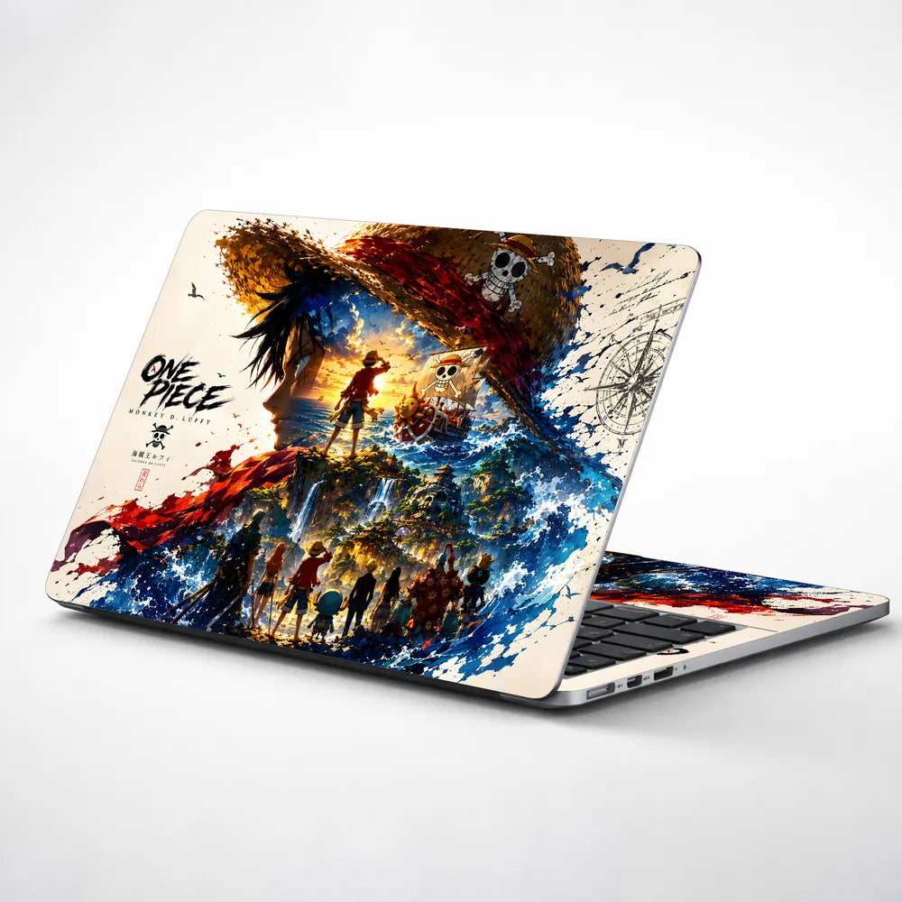 Luffy Crew Hat Ship Splash Laptop Skin - View 1