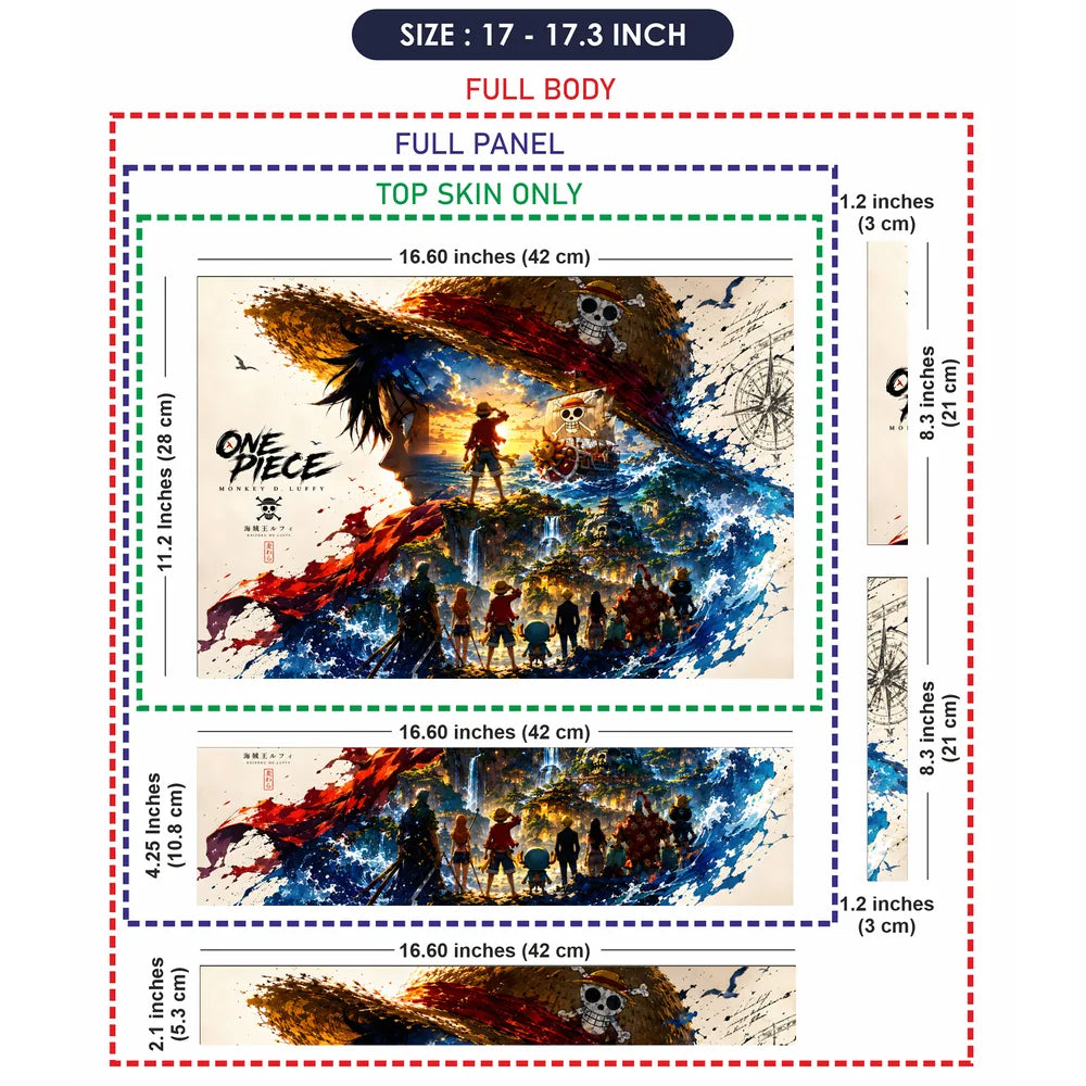 Luffy Crew Hat Ship Splash Laptop Skin - View 9