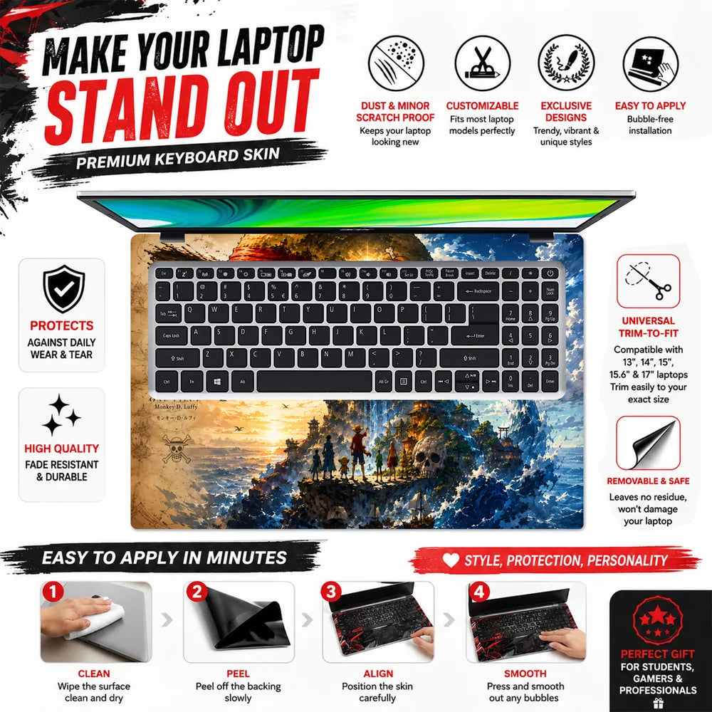 Luffy Hat Crew Going Merry Laptop Skin - View 5