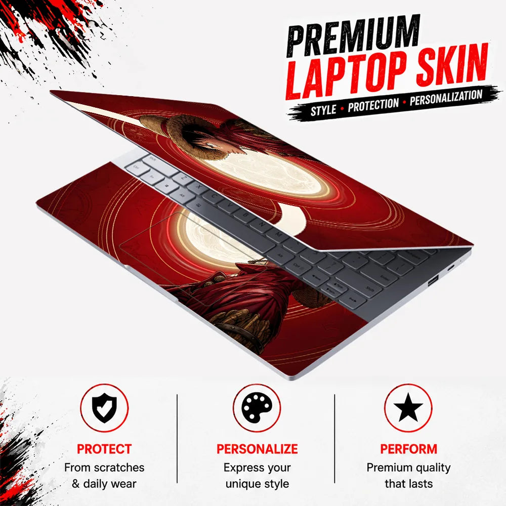 Luffy Red Devil Fruit Glow Laptop Skin - View 3