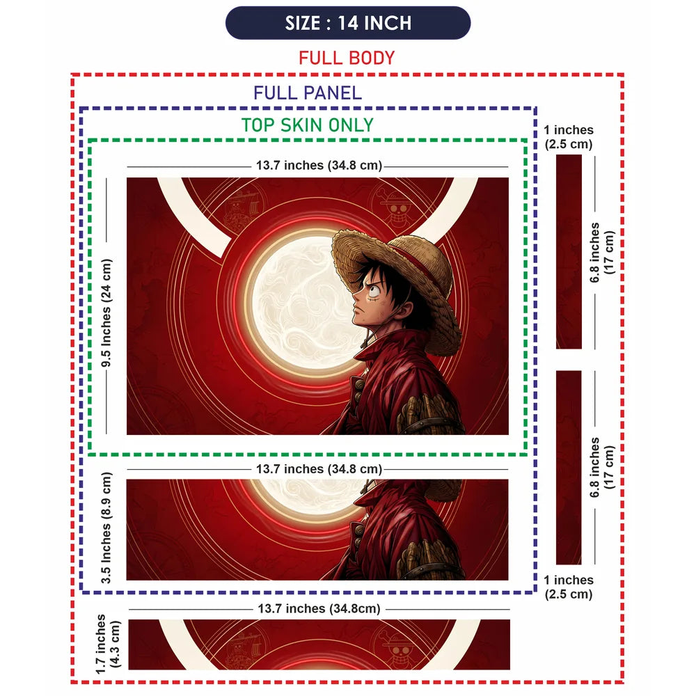 Luffy Red Devil Fruit Glow Laptop Skin - View 7