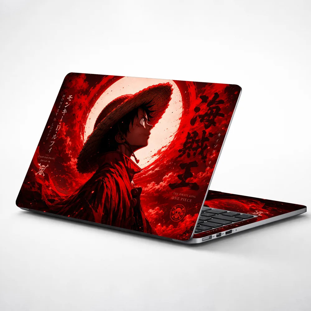 Luffy Straw Hat Red Moon Laptop Skin - View 1