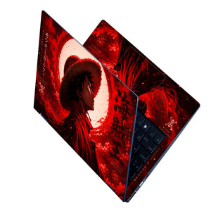 Luffy Straw Hat Red Moon Laptop Skin - View 2