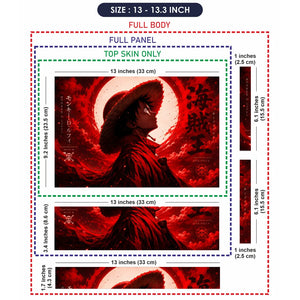 Luffy Straw Hat Red Moon Laptop Skin - View 6
