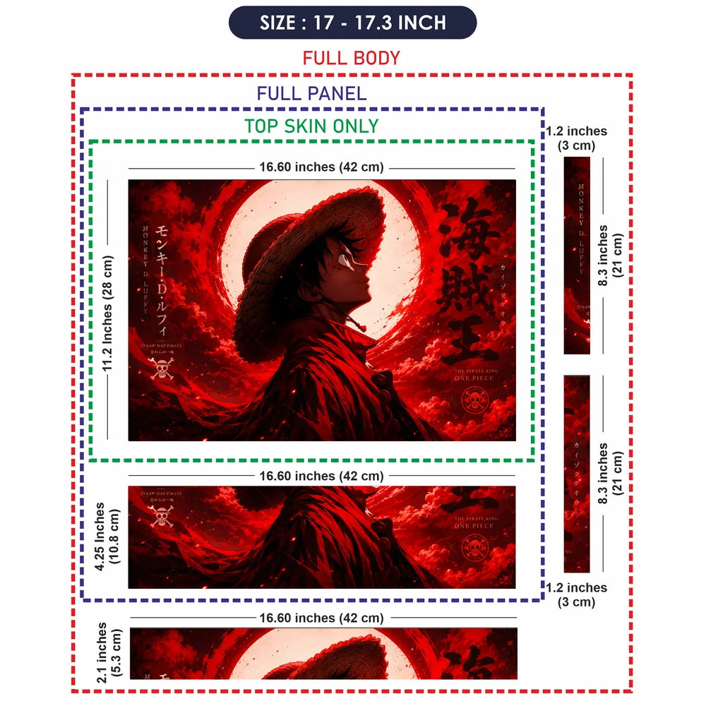 Luffy Straw Hat Red Moon Laptop Skin - View 9