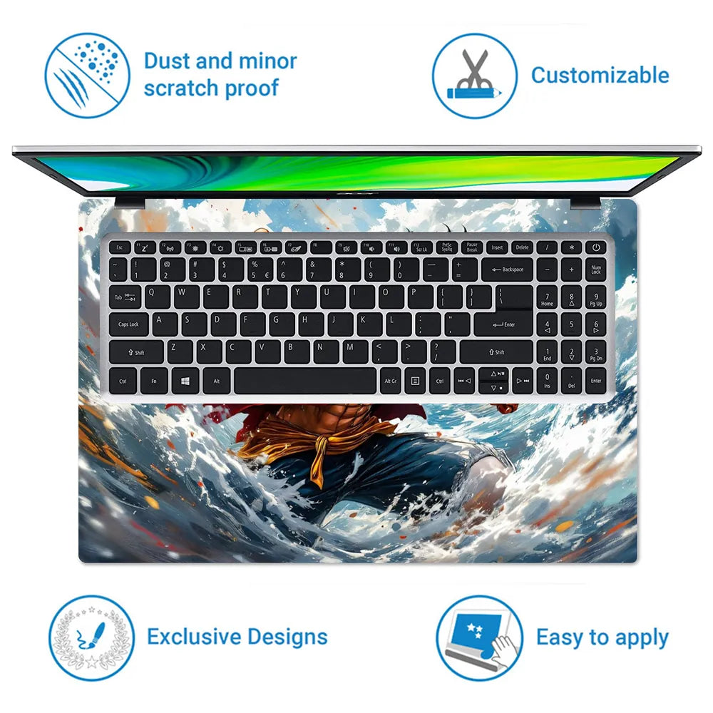 Luffy Straw Hat Water Laptop Skin - View 5