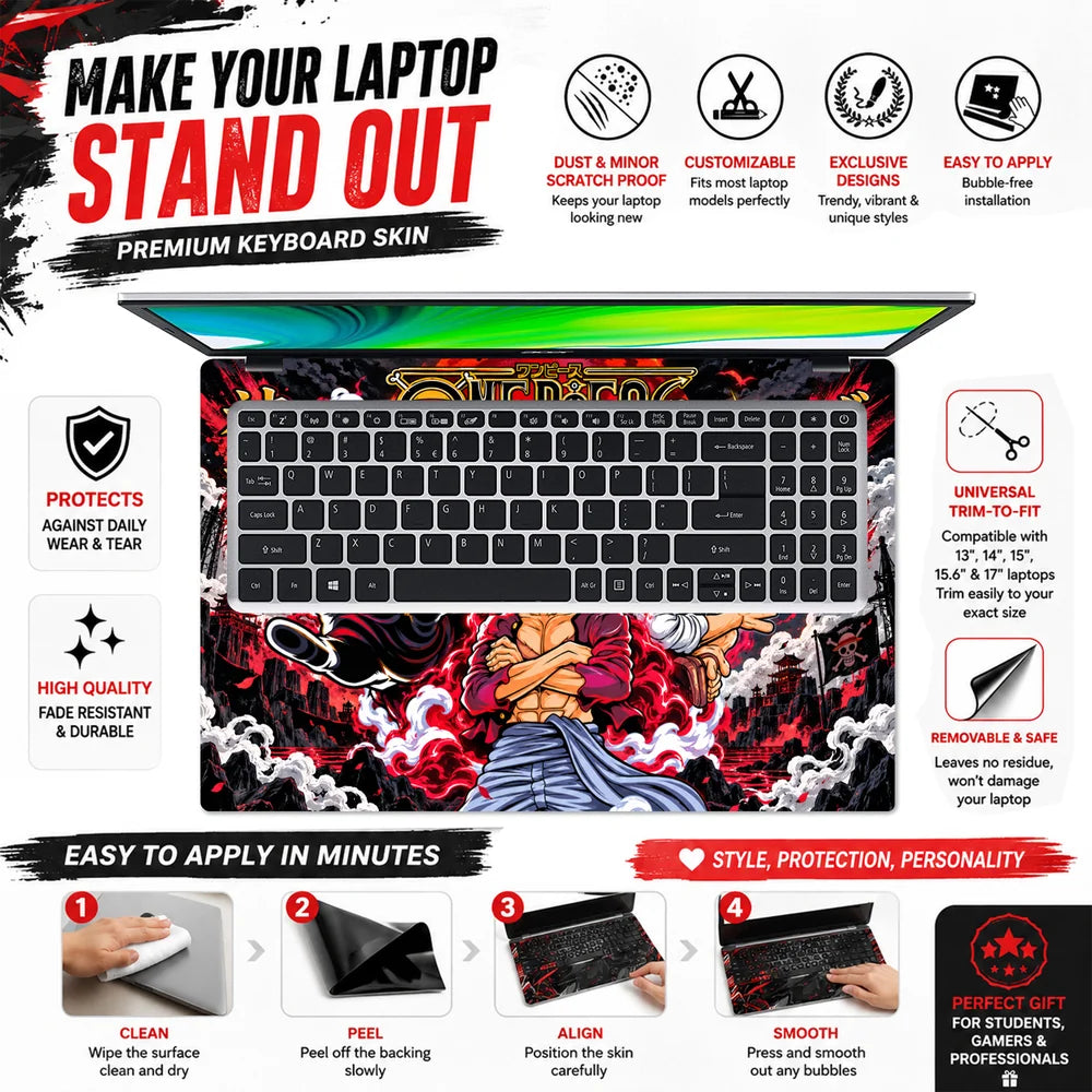 Luffy Three Gear Forms Laptop Skin - View 5