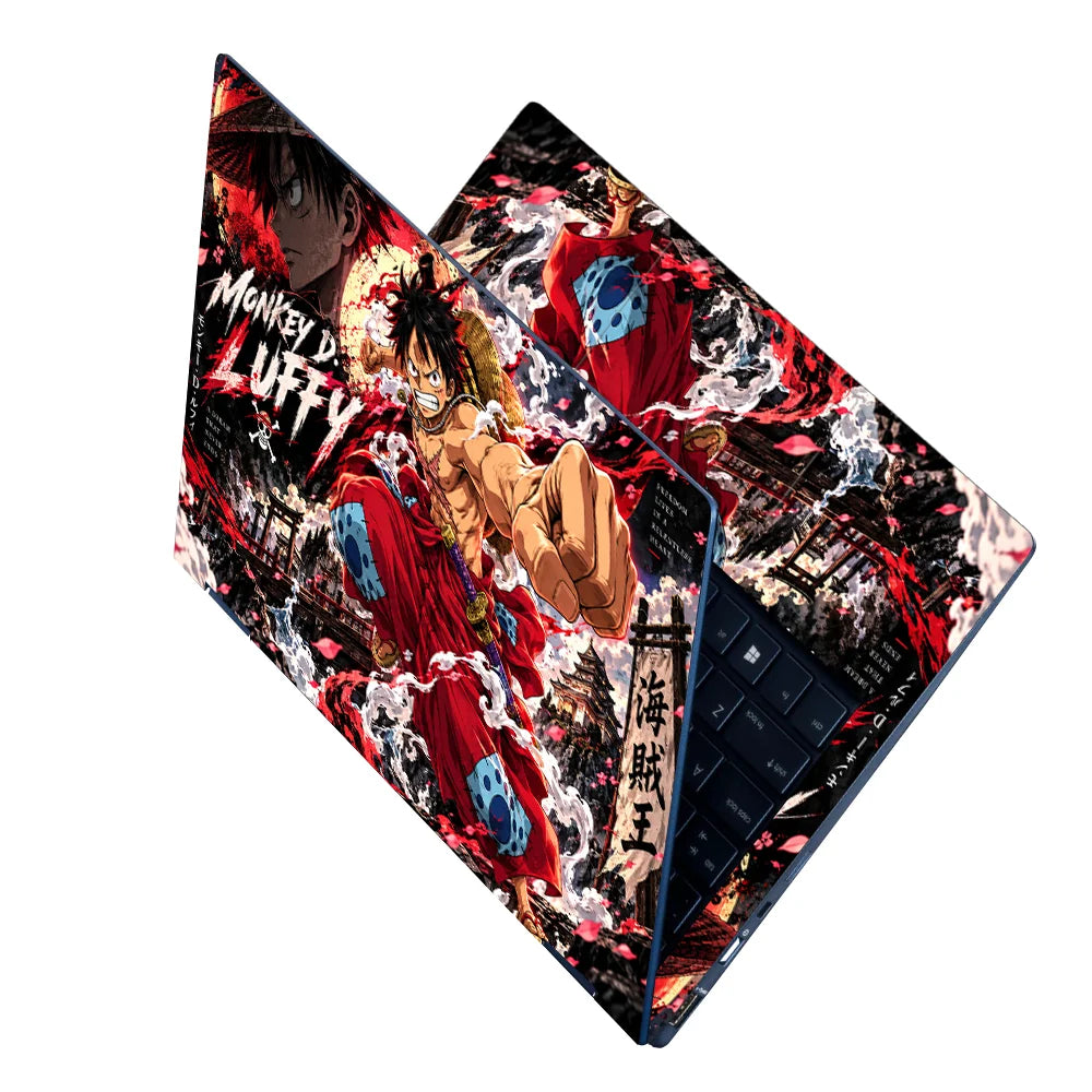 Luffy Wano Kimono Punch Laptop Skin - View 2