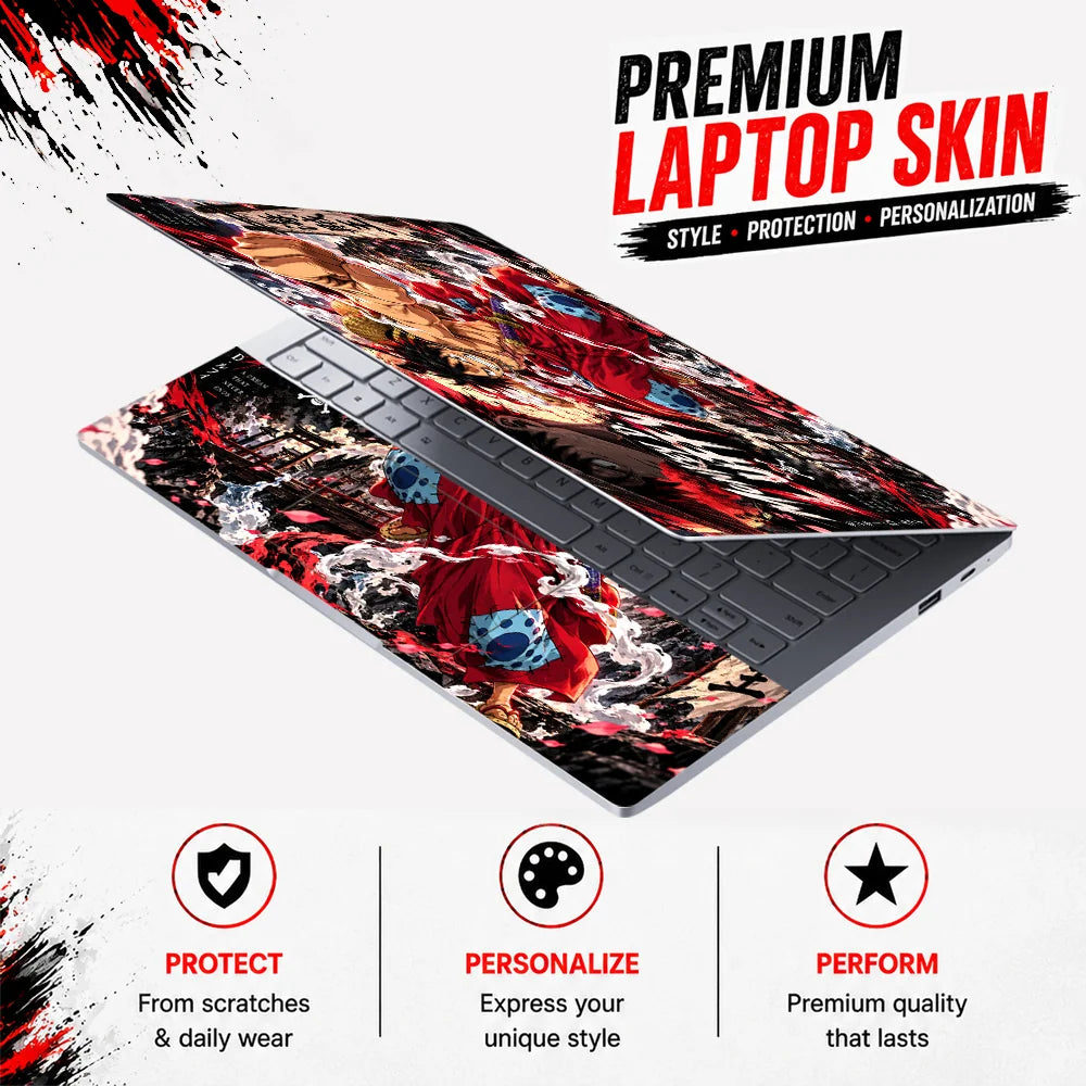 Luffy Wano Kimono Punch Laptop Skin - View 3