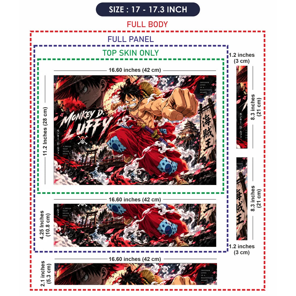 Luffy Wano Kimono Punch Laptop Skin - View 9