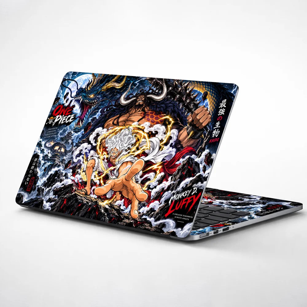 Luffy’s Stormy Clash with Kaido Laptop Skin - View 1