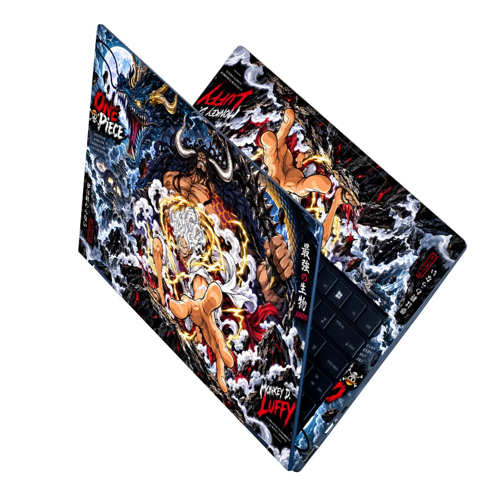 Luffy’s Stormy Clash with Kaido Laptop Skin - View 2