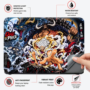 Luffy’s Stormy Clash with Kaido Laptop Skin - View 4