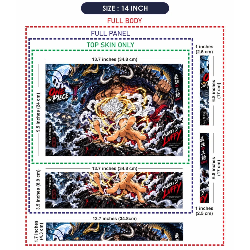 Luffy’s Stormy Clash with Kaido Laptop Skin - View 7