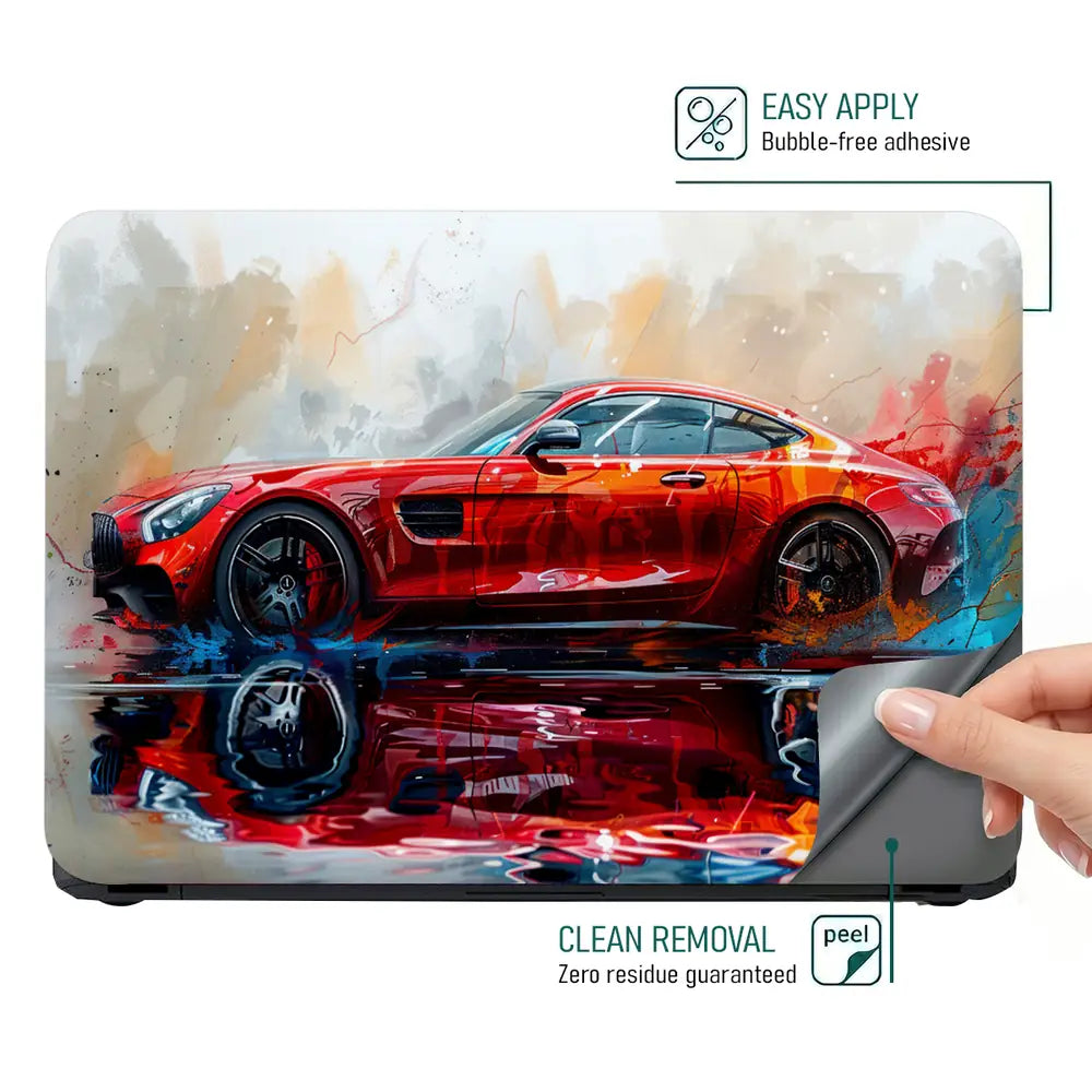 Luxury Car Reflection Laptop Skin - View 4