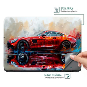 Luxury Car Reflection Laptop Skin - View 4
