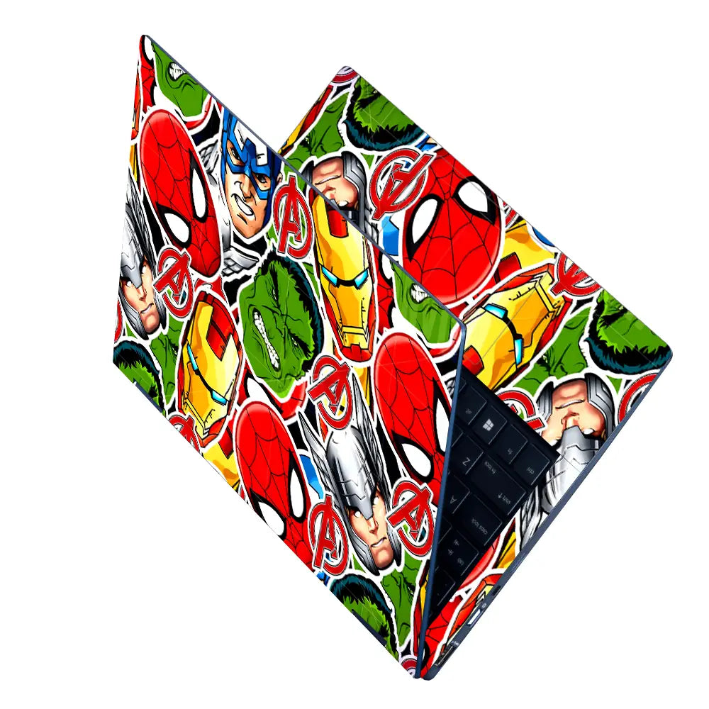 Marvel Heroes Collage Laptop Skin - View 2