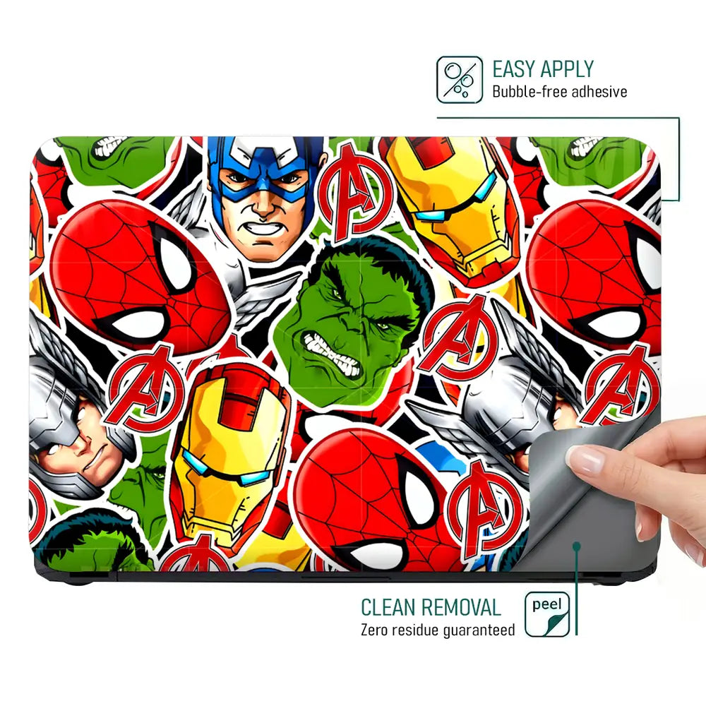 Marvel Heroes Collage Laptop Skin - View 4