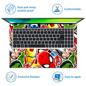 Marvel Heroes Collage Laptop Skin - View 5