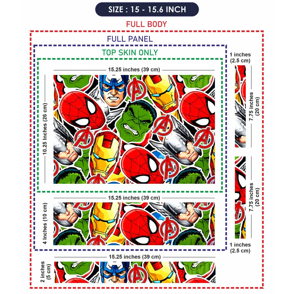 Marvel Heroes Collage Laptop Skin - View 8