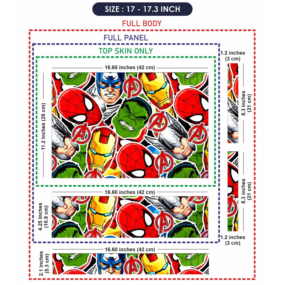 Marvel Heroes Collage Laptop Skin - View 9