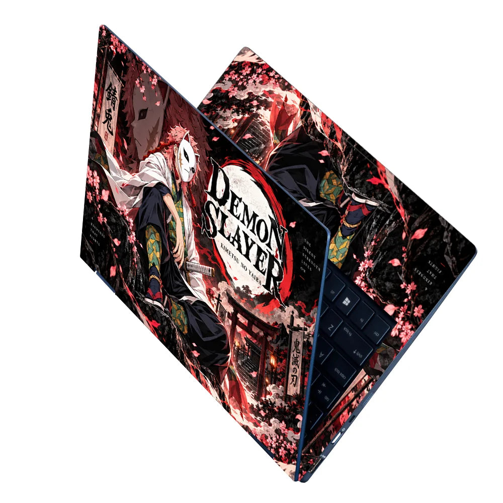 Masked Demon Slayer Under the Moon Laptop Skin - View 2