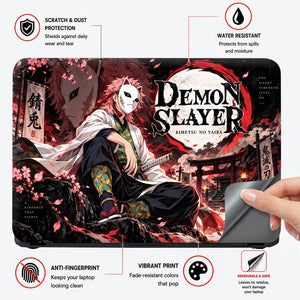 Masked Demon Slayer Under the Moon Laptop Skin - View 4
