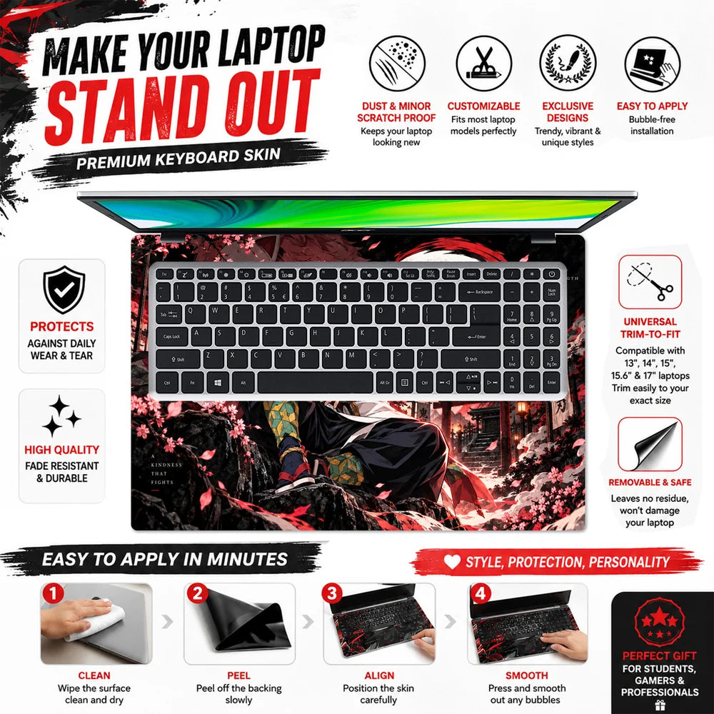 Masked Demon Slayer Under the Moon Laptop Skin - View 5