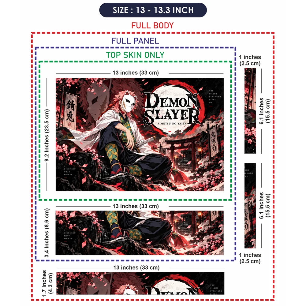 Masked Demon Slayer Under the Moon Laptop Skin - View 6