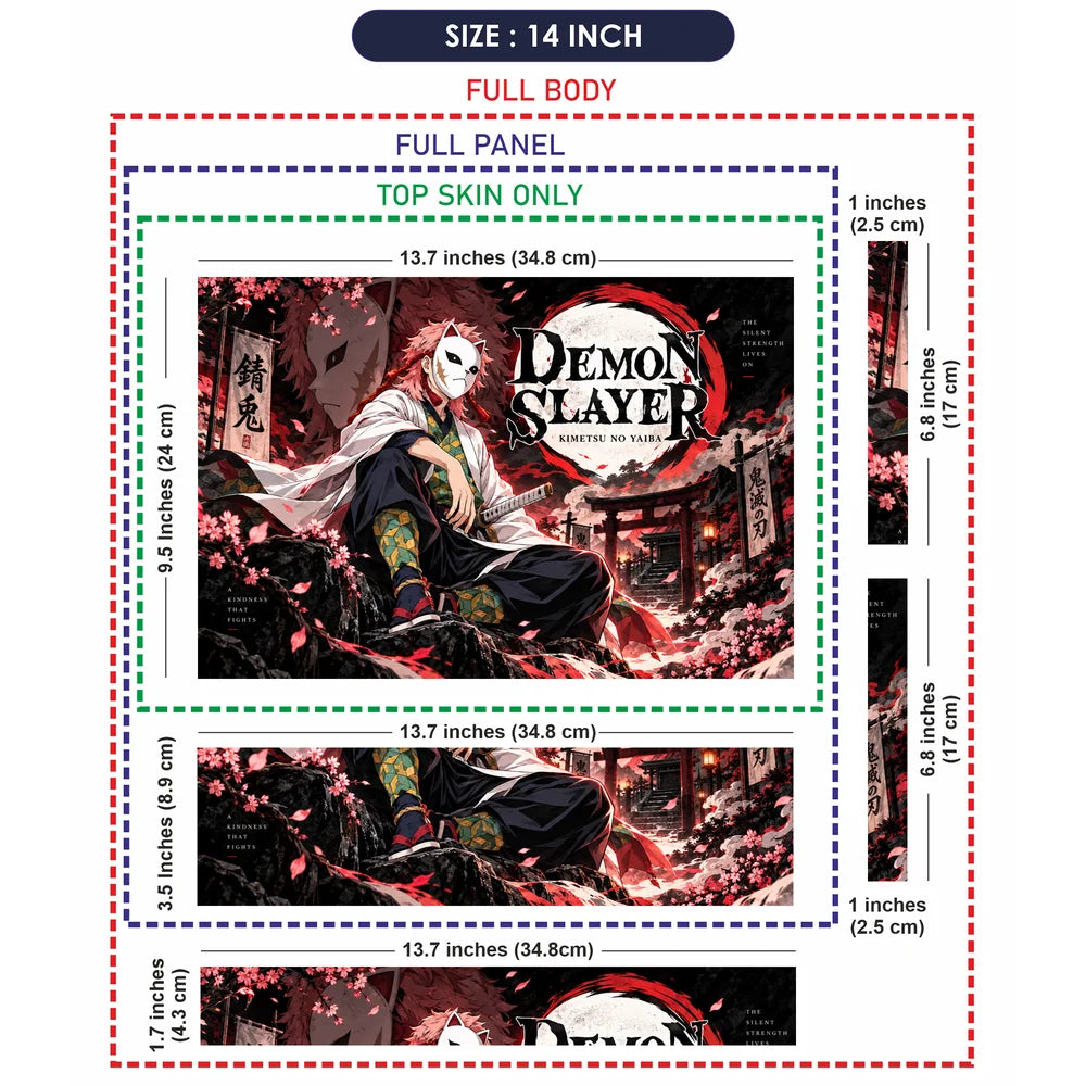 Masked Demon Slayer Under the Moon Laptop Skin - View 7