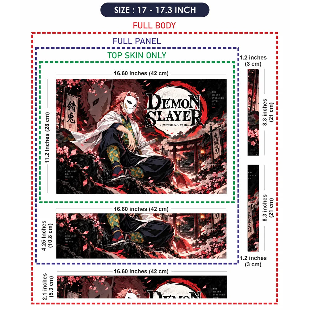 Masked Demon Slayer Under the Moon Laptop Skin - View 9