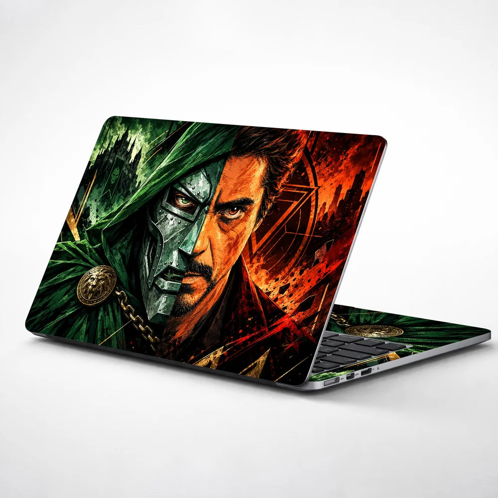 Masked Villain Split Face Laptop Skin - View 1