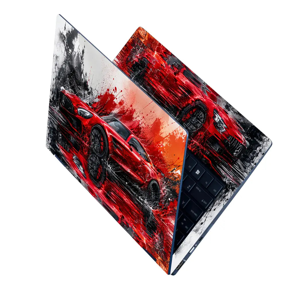Mercedes AMG GT Red Ink Laptop Skin - View 2