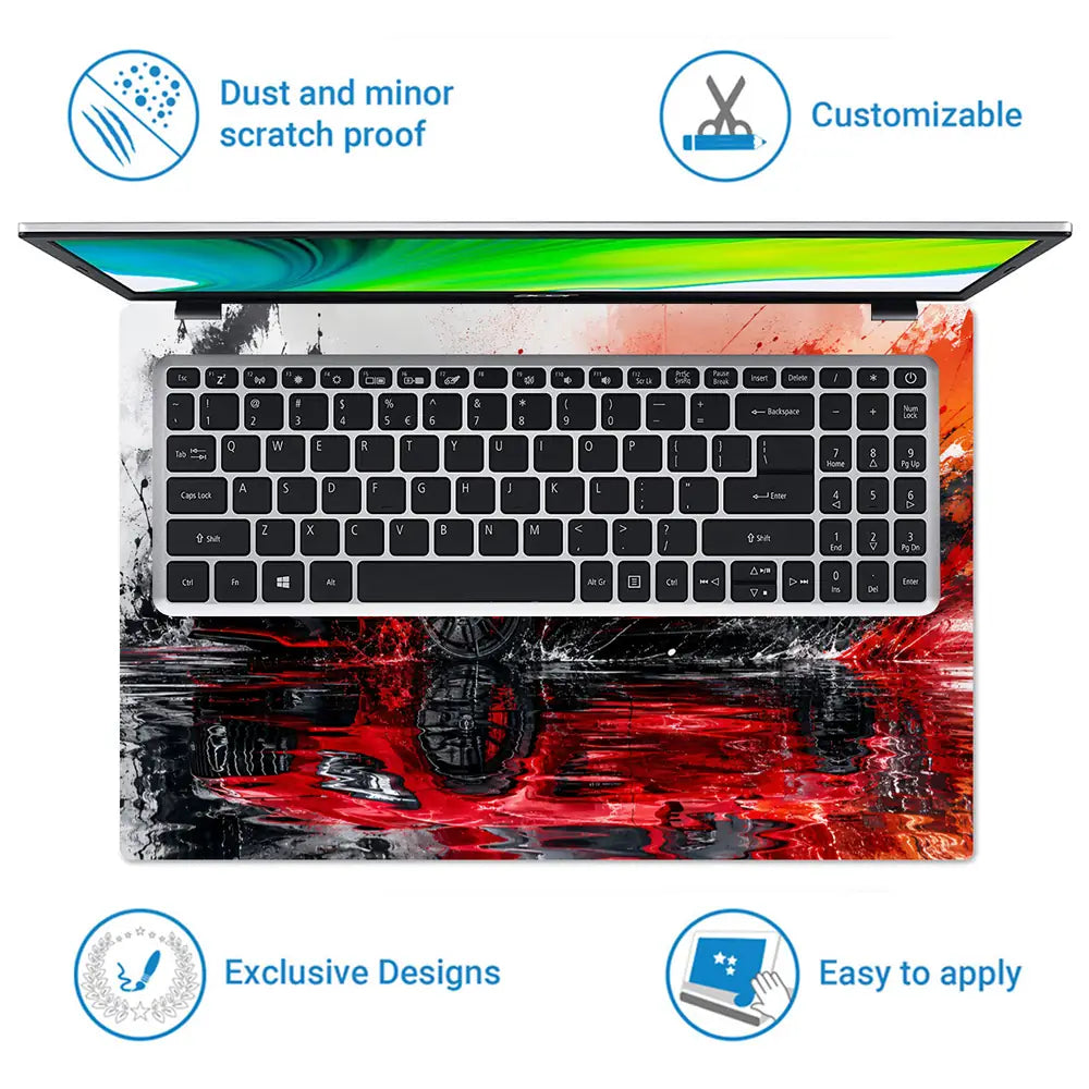 Mercedes AMG GT Red Ink Laptop Skin - View 5