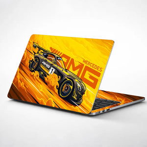 Mercedes AMG GT3 Yellow Laptop Skin - View 1