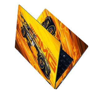 Mercedes AMG GT3 Yellow Laptop Skin - View 2