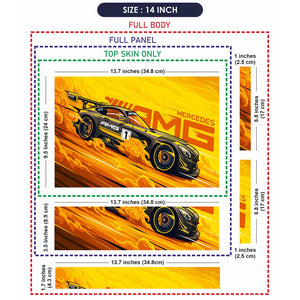 Mercedes AMG GT3 Yellow Laptop Skin - View 7