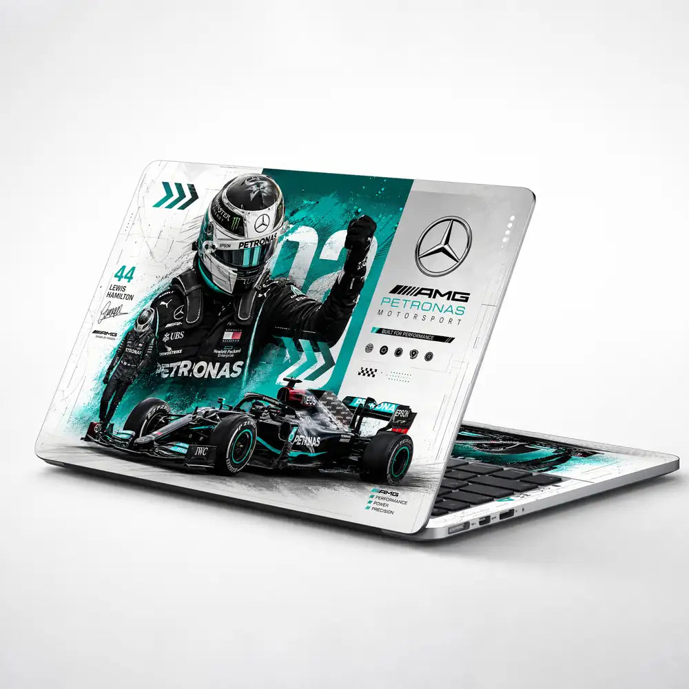 Mercedes AMG Hamilton 44 Poster Laptop Skin - View 1