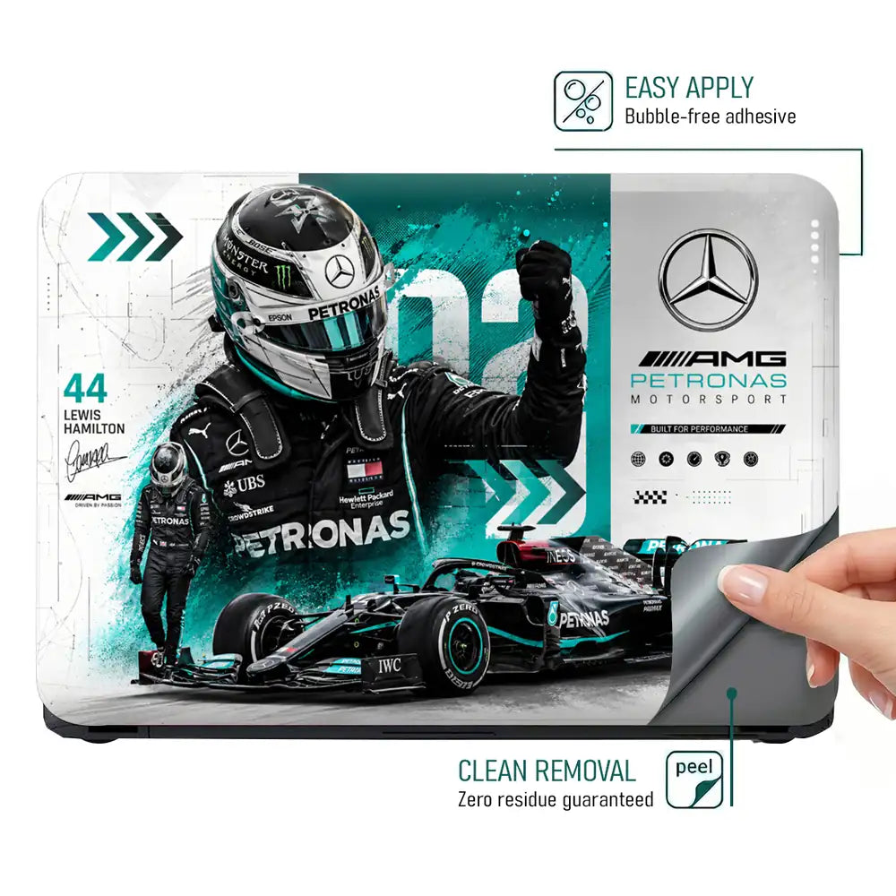 Mercedes AMG Hamilton 44 Poster Laptop Skin - View 4