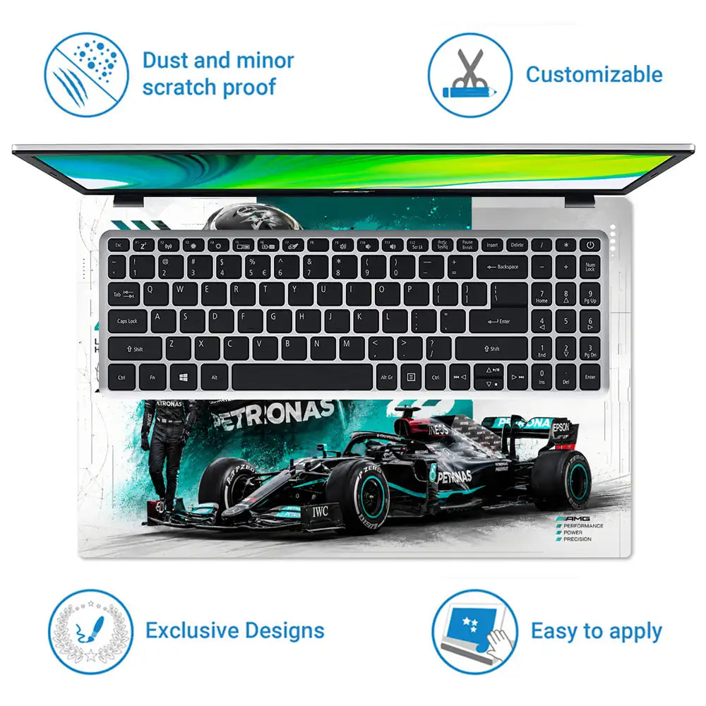 Mercedes AMG Hamilton 44 Poster Laptop Skin - View 5