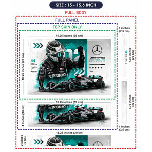 Mercedes AMG Hamilton 44 Poster Laptop Skin - View 8