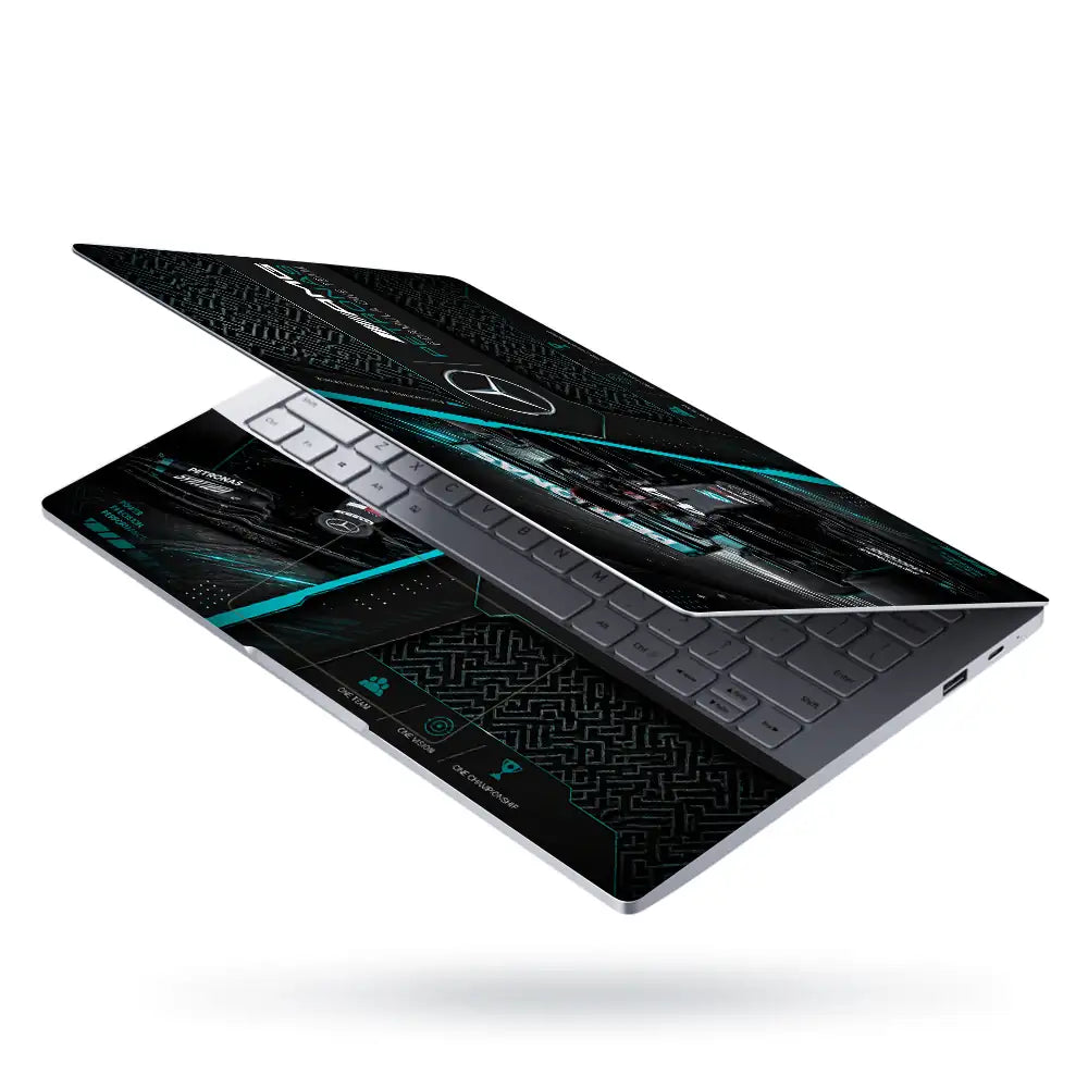Mercedes AMG Petronas 44 Dark Grid Laptop Skin - View 3