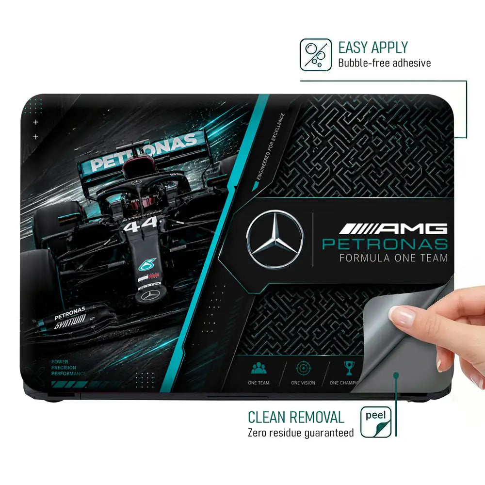 Mercedes AMG Petronas 44 Dark Grid Laptop Skin - View 4