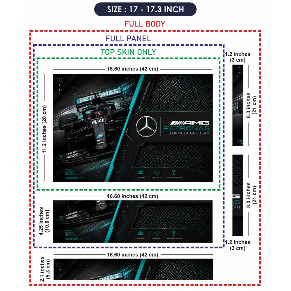 Mercedes AMG Petronas 44 Dark Grid Laptop Skin - View 9