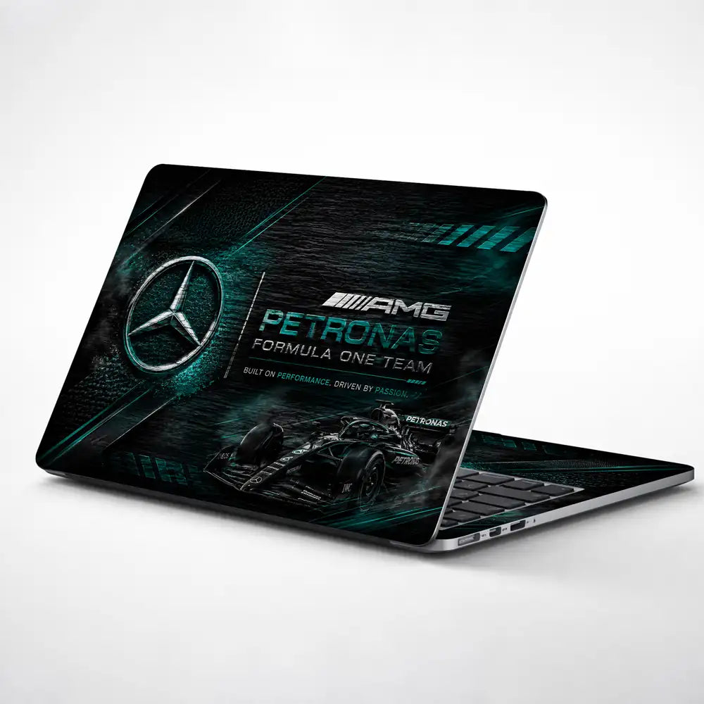 Mercedes AMG Petronas Dark Leather Laptop Skin - View 1