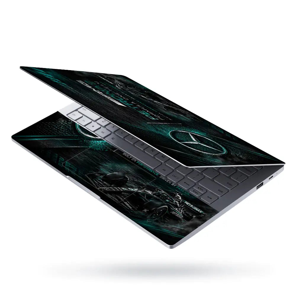 Mercedes AMG Petronas Dark Leather Laptop Skin - View 3