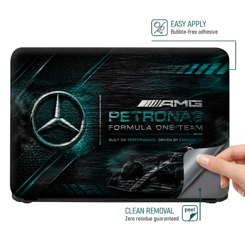 Mercedes AMG Petronas Dark Leather Laptop Skin - View 4