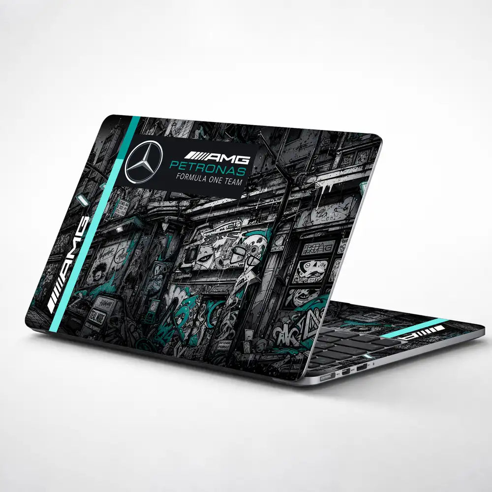 Mercedes AMG Petronas Graffiti City Laptop Skin - View 1