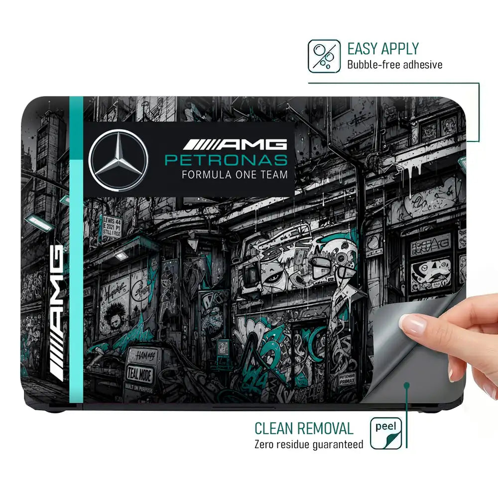 Mercedes AMG Petronas Graffiti City Laptop Skin - View 4